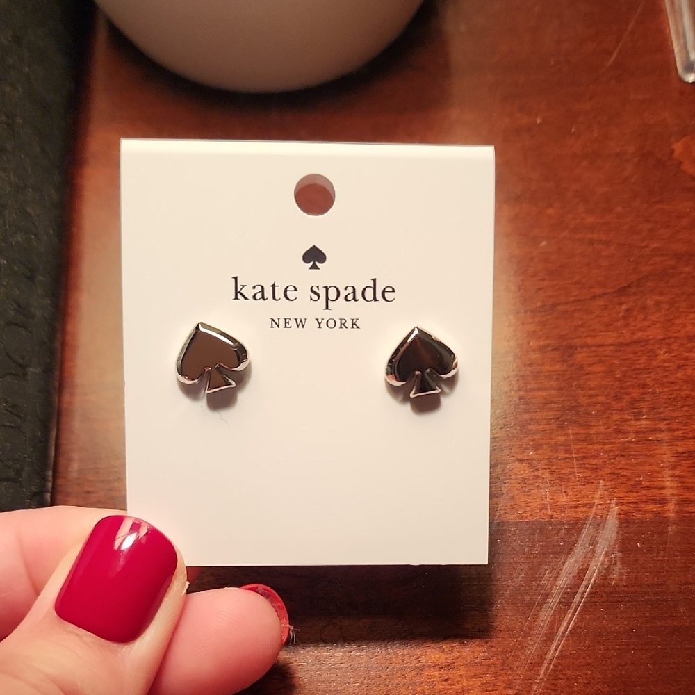 Kate Spade Silver Spade Stud Earrings